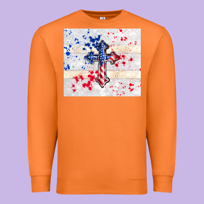 4th Of July Flag Cross Premium Sweatshirt Designed By Tumblerdesignbyshophia