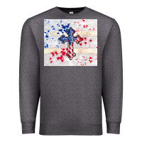 Charcoal Heather 4th of july flag cross Premium Sweatshirt - TumblerDesignByShophia