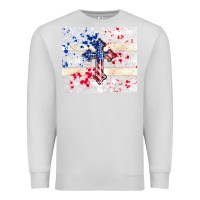 Dove Grey 4th of july flag cross Premium Sweatshirt - TumblerDesignByShophia