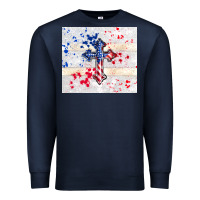 Navy 4th of july flag cross Premium Sweatshirt - TumblerDesignByShophia