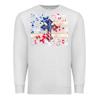 Oatmeal Heather 4th of july flag cross Premium Sweatshirt - TumblerDesignByShophia