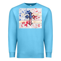 Ocean Blue 4th of july flag cross Premium Sweatshirt - TumblerDesignByShophia