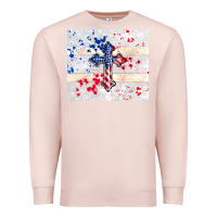 Pale Pink 4th of july flag cross Premium Sweatshirt - TumblerDesignByShophia