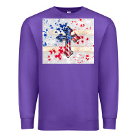 Purple 4th of july flag cross Premium Sweatshirt - TumblerDesignByShophia
