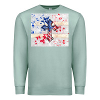 Seafoam 4th of july flag cross Premium Sweatshirt - TumblerDesignByShophia