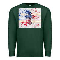 Sports Green 4th of july flag cross Premium Sweatshirt - TumblerDesignByShophia