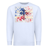 White 4th of july flag cross Premium Sweatshirt - TumblerDesignByShophia