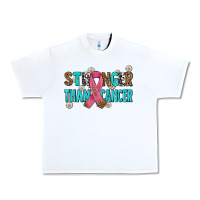 White stronger than cancer with cancer ribbon Urban Heavy Tee - AdoDesignShop