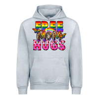 Heather Grey Free Mom hugs Urban Hoodie - FaDigitalArtStudio