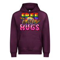 Mauve Wine Free Mom hugs Urban Hoodie - FaDigitalArtStudio