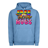 Pigment Pebble Blue Free Mom hugs Urban Hoodie - FaDigitalArtStudio