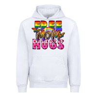 White Free Mom hugs Urban Hoodie - FaDigitalArtStudio