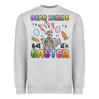 Heather Grey dead inside but it's easter Heavyweight Sweatshirt - MaliasSmallBusiness