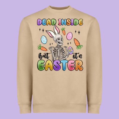 Dead Inside But It's Easter Heavyweight Sweatshirt Designed By Maliassmallbusiness