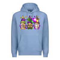 Colony Blue Mardi Gras gnomies with elements Premium Hoodie - HowdyJamesFarm