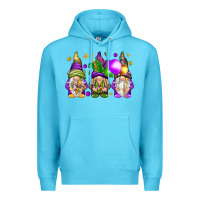Ocean Blue Mardi Gras gnomies with elements Premium Hoodie - HowdyJamesFarm