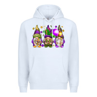 White Mardi Gras gnomies with elements Premium Hoodie - HowdyJamesFarm