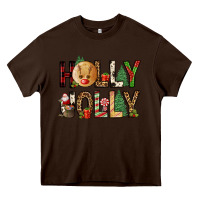 Chocolate Brown holly jolly Heavy Core Tee - FaDigitalArtStudio