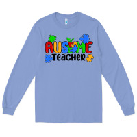 Colony Blue ausome teacher Long Sleeve Tee - MaliasSmallBusiness