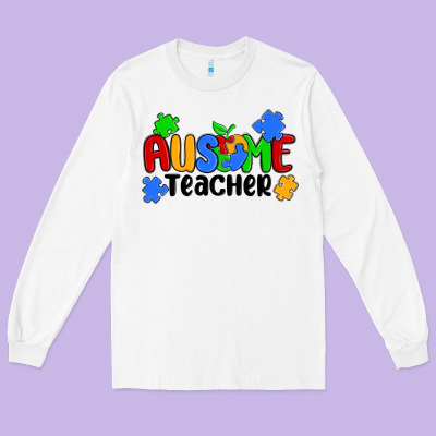 Ausome Teacher Long Sleeve Tee Designed By Maliassmallbusiness