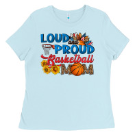 Baby Blue loud and proud basketball mom Ladies Tee - HRA Design Shop