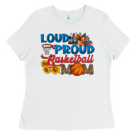 White loud and proud basketball mom Ladies Tee - HRA Design Shop