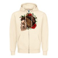 Sandshell leopard bandana and roses skull Zipper Hoodie - Jasminsmagicworld