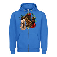 True Royal leopard bandana and roses skull Zipper Hoodie - Jasminsmagicworld