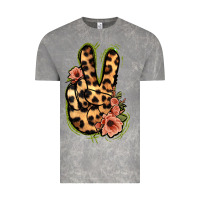 Cloud Rock Leopard Floral Peace Sign Vintage Tee - Jasminsmagicworld
