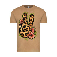 Vintage Camel Leopard Floral Peace Sign Vintage Tee - Jasminsmagicworld