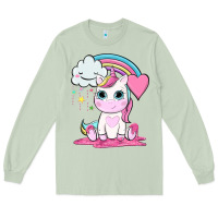 Matcha cute unicorn and rainbow Long Sleeve Tee - NancyCooperArtShop