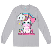 Moon Dust cute unicorn and rainbow Long Sleeve Tee - NancyCooperArtShop