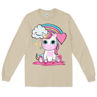 Mushroom cute unicorn and rainbow Long Sleeve Tee - NancyCooperArtShop