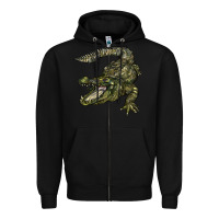 Black alligator Zipper Hoodie - BarkalooDesign