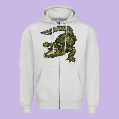 Alligator Zipper Hoodie Designed By Barkaloodesign