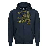 Navy alligator Zipper Hoodie - BarkalooDesign