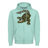 Seafoam alligator Zipper Hoodie - BarkalooDesign