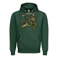Sports Green alligator Zipper Hoodie - BarkalooDesign