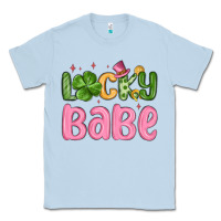 Dusty Blue lucky babe st patrick s day Classic Tee - MaliasSmallBusiness