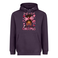 Plum just a girl who loves pink christmas afro messy bu Heavyweight Hoodie - texasbilliewilder