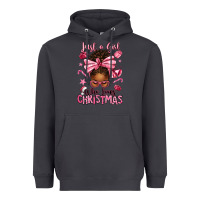 Smoke just a girl who loves pink christmas afro messy bu Heavyweight Hoodie - texasbilliewilder