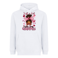 White just a girl who loves pink christmas afro messy bu Heavyweight Hoodie - texasbilliewilder