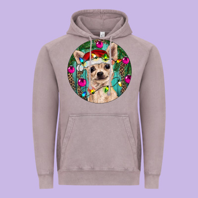 Christmas Chihuahua Vintage Hoodie Designed By Ranaportraitstore