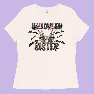 Halloween Sister Ladies Tee Designed By Cowhidedigitalart