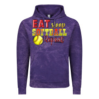 Cloud Purple Eat Sleep Softball Repeat Vintage Hoodie - LillyAllenDesigns