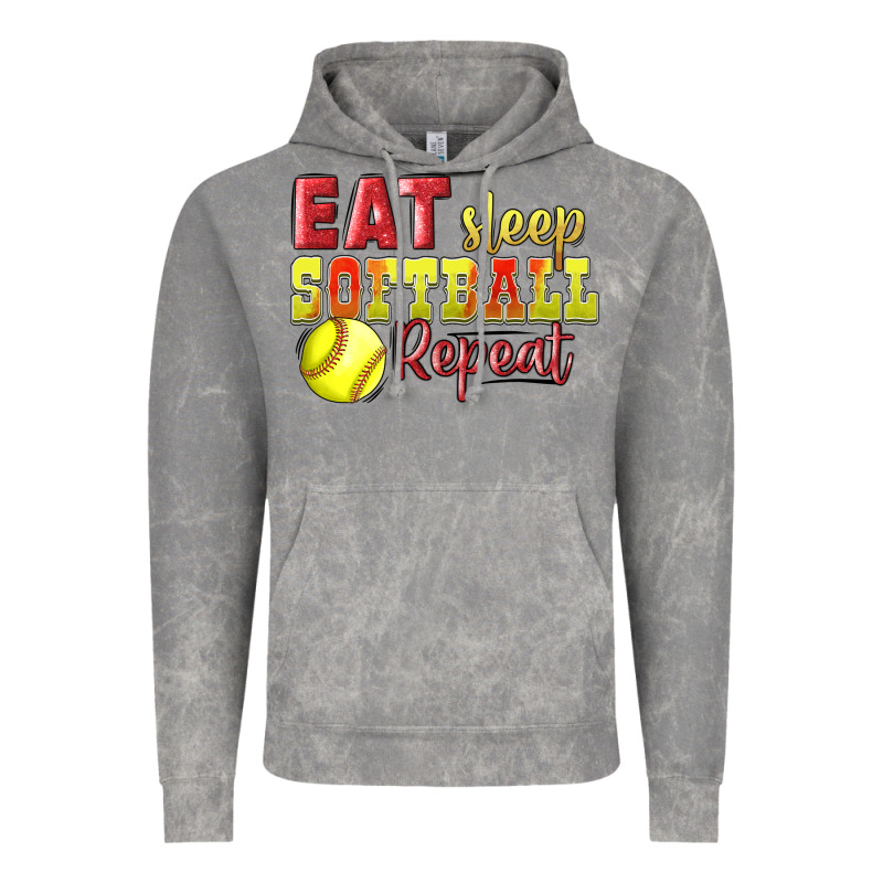 Eat Sleep Softball Repeat Vintage Hoodie by LillyAllenDesigns | Teevron