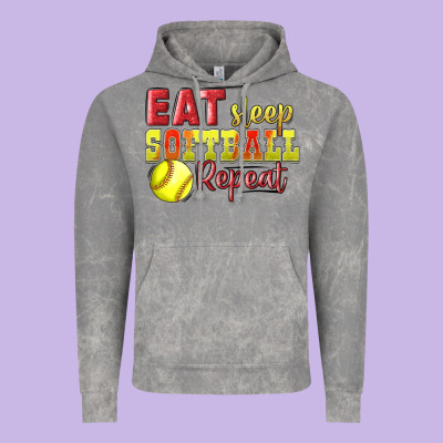 Eat Sleep Softball Repeat Vintage Hoodie Designed By Lillyallendesigns