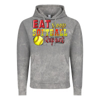 Cloud Rock Eat Sleep Softball Repeat Vintage Hoodie - LillyAllenDesigns