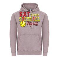 Vintage Zinc Eat Sleep Softball Repeat Vintage Hoodie - LillyAllenDesigns