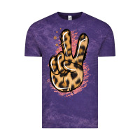 Cloud Purple Pink Glitter Leopard Peace Sign Vintage Tee - Jasminsmagicworld